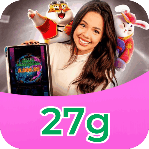 Interface do aplicativo 27g mostrando jogos disponíveis no iOS e Android